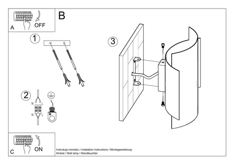 Applique IMPACT noir + 1x ampoule LED G9 4000K Cold 4.5W 530lm