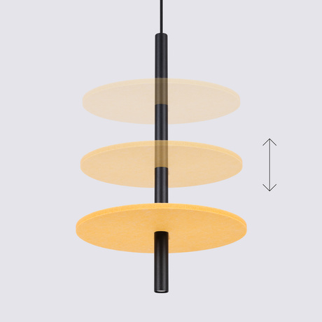 Lampe suspendue FELTRO 1 noir/jaune