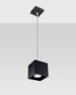 Lampe suspendue QUAD 1 noire + 1x ampoule LED GU-10 4000K froide 7W 630lm