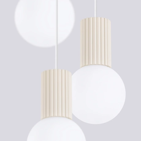 Lampe suspendue HALO 3P beige