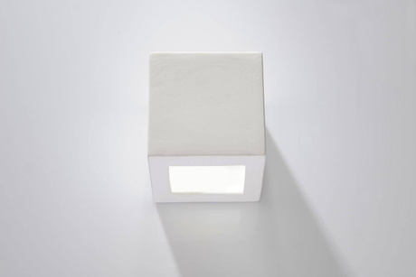 Applique en céramique LEO blanc + 1x ampoule LED E27 4000K Froid 7.5W 650lm