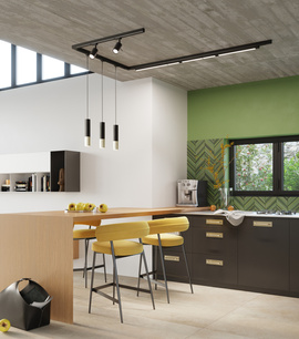 Plafonnier/pendentif, 8 spots, système de rail triphasé, LUCIE/LOOPEZ/RING 48W LED 4000K