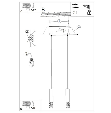 Lampe suspendue LIRO 2 blanc