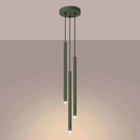 Lampe pendante PASTELO 3P vert olive