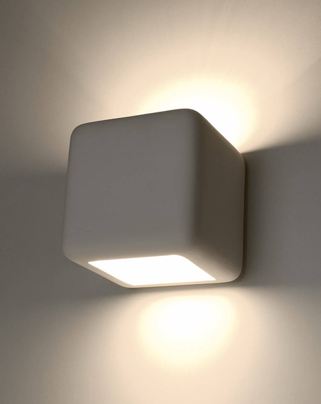 NESTA applique en céramique blanche + 1x ampoule LED E27 4000K froide 7.5W 650lm