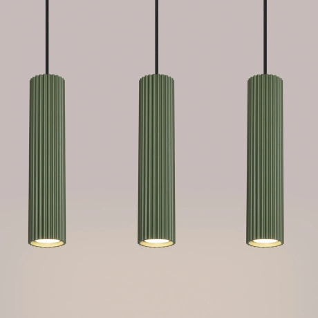 Lampe suspendue KARBON 3L vert olive
