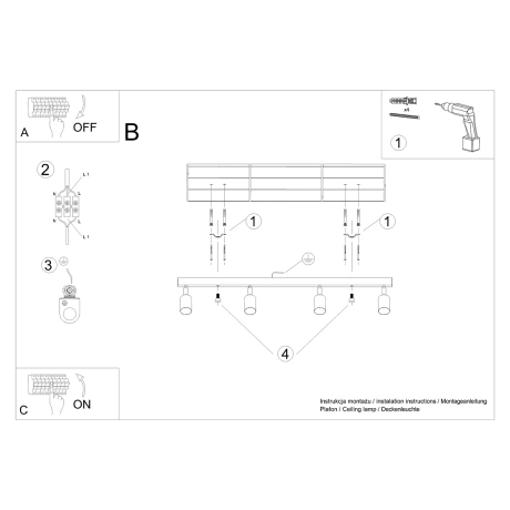 Plafonnier VERDO 4 blanc