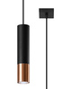 LOOPEZ 1 lampe suspendue noir/cuivre + 1x ampoule LED GU-10 4000K froid 7W 630lm