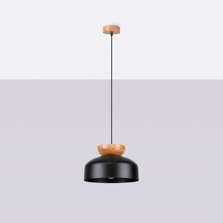 MARION lampe suspendue noire + 1x ampoule LED E27 4000K Cold 7,5W 690lm