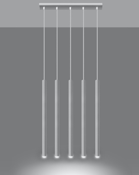 PASTELO 5 lampe suspendue blanche + 5x ampoule LED G9 4000K froide 4,5W 530lm