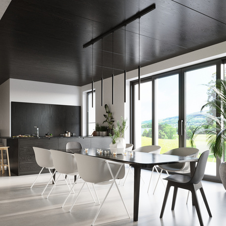 Lampe suspendue, 5 points, système de rail triphasé, PASTELO