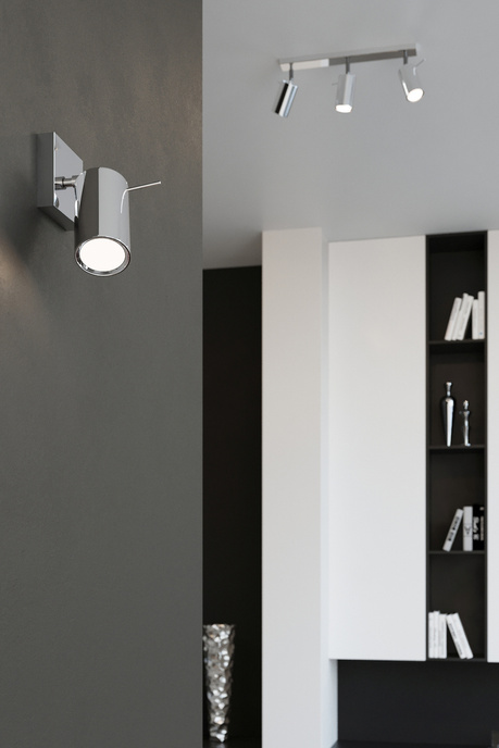 Plafond RING 6L chrome + 6x ampoule LED GU-10 4000K froid 7W 630lm