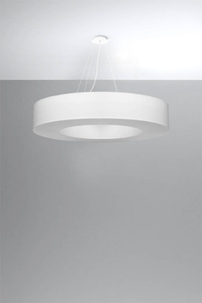 Lustre SATURNO 90 blanc + 8x ampoule LED E27 4000K Froid 7.5W 650lm