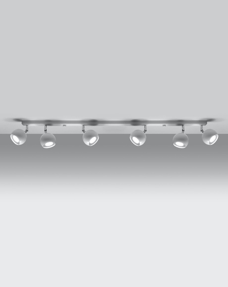 Plafond OCULARE 6L blanc + 6x ampoule LED GU-10 3000K Warm 7W 620lm