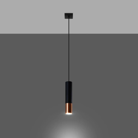 Lampe suspendue LOOPEZ 1 noir/cuivre
