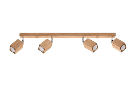 Plafond KEKE 4 chêne + 4x ampoule LED GU-10 3000K Warm 7W 620lm