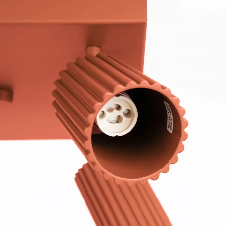 Plafonnier KARBON 4 rouge ocre