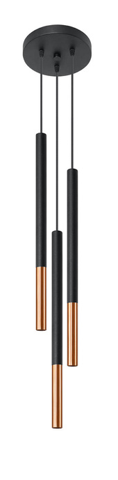 MOZAICA 3P lampe suspendue noir/cuivre + 3x ampoule LED G9 4000K Cold 4,5W 530lm