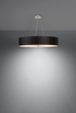 Lustre SKALA 80 noir + 6x ampoule LED E27 3000K Warm 7.5W 620lm