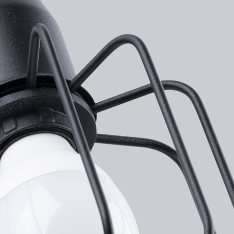 Applique BELUCI 1S noir + 1x ampoule LED E14 3000K Warm 7.5W 620lm