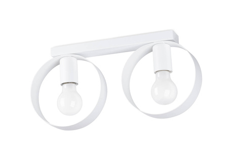 Plafond TITRAN 2 blanc + 2x ampoule LED E27 4000K Froid 7.5W 690lm