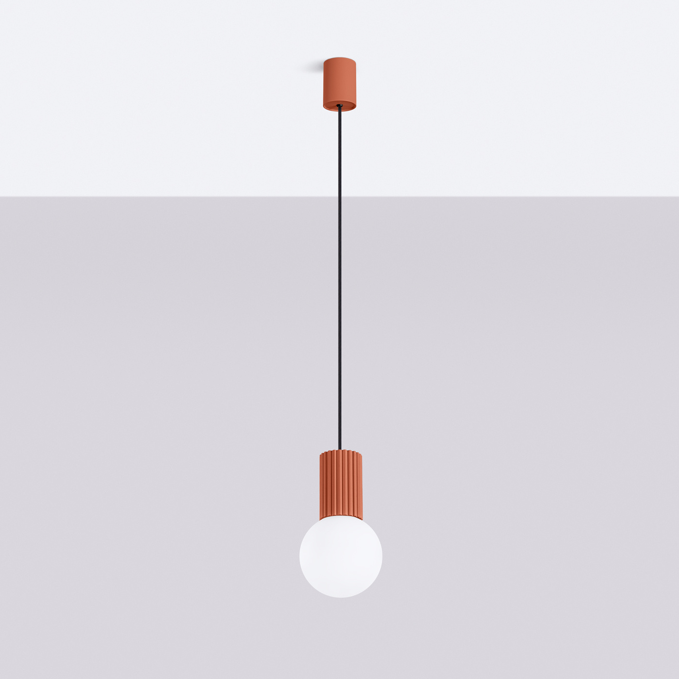 Lampe suspendue HALO 1 rouge ochra