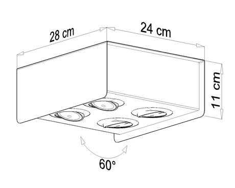 Plafond STEREO 4 blanc/noir