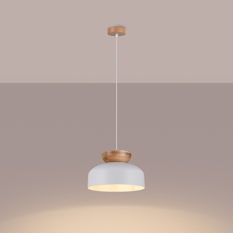 Lampe suspendue MARION blanc + 1x ampoule LED E27 3000K Warm 7,5W 620lm