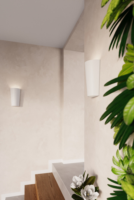 Applique en céramique LANA blanc + 1x ampoule LED E27 3000K Warm 7.5W 620lm