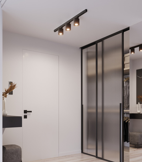 Plafonnier, 3 spots, système de rail triphasé, ORBIS