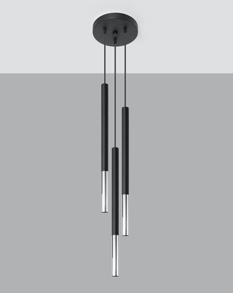 MOZAICA lampe suspendue 3P noir/chrome + 3x ampoule LED G9 4000K Cold 4,5W 530lm