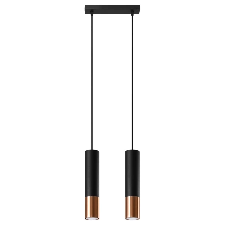 Lampe suspendue LOOPEZ 2 noir/cuivre