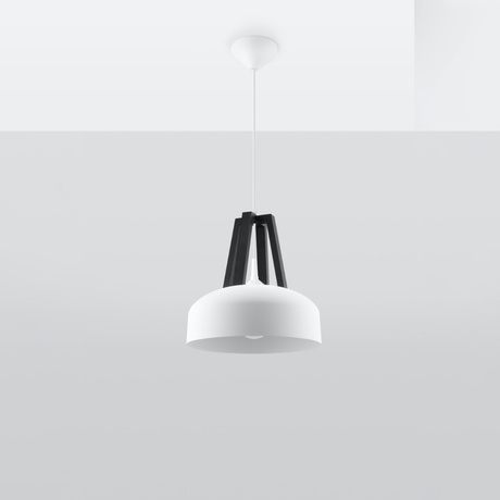 Lampe pendante CASCO blanc/noir