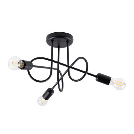 Lustre SUPEŁ 3 noir = 3X ampoule LED E27 3000K 7W 760lm