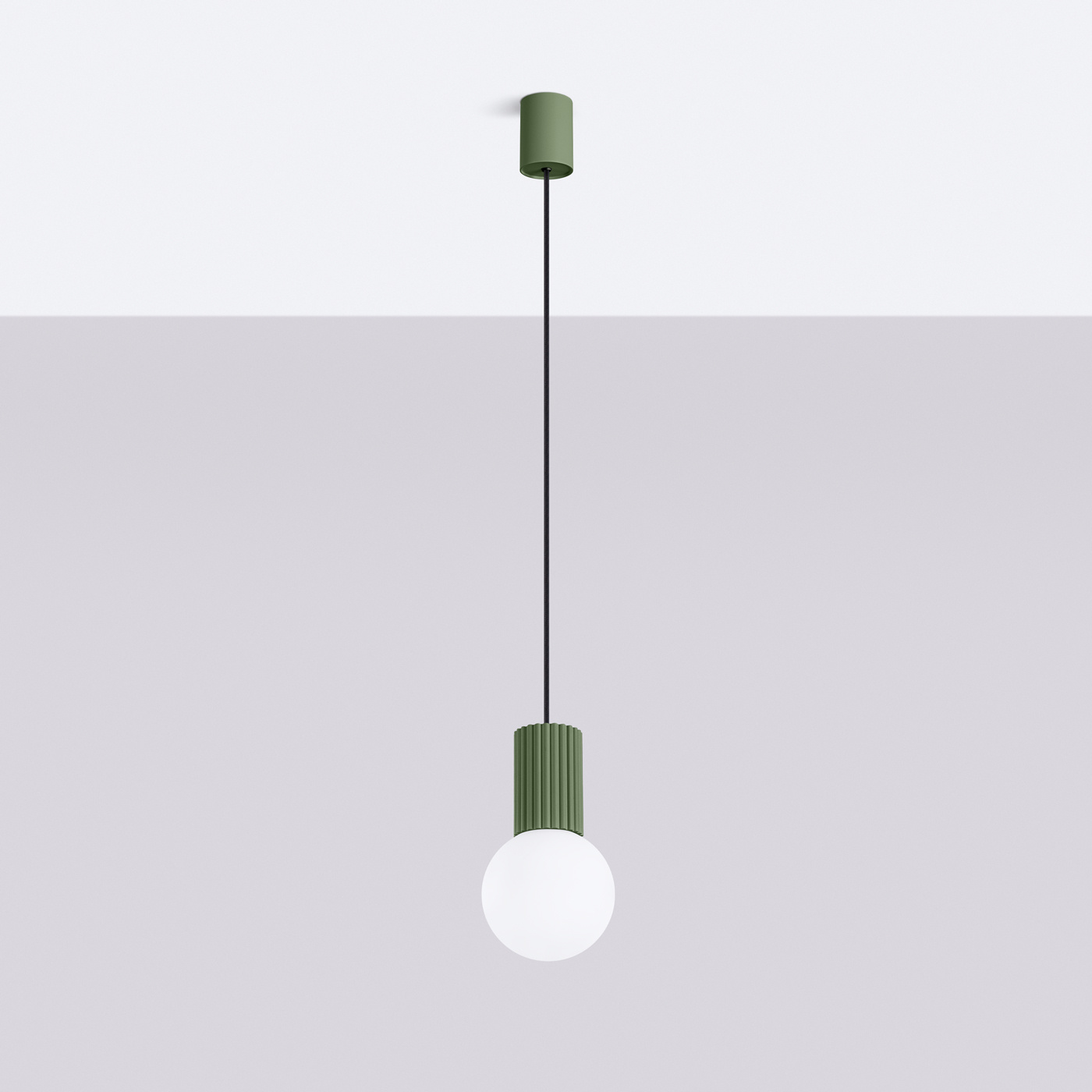 Lampe pendante HALO 1 vert olive