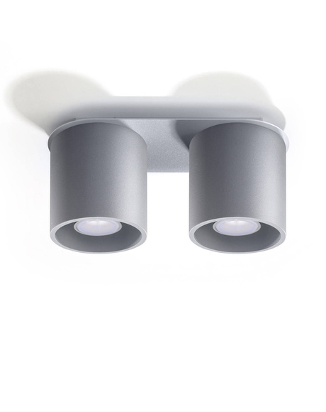 Plafond ORBIS 2 gris + 2x ampoule LED GU-10 4000K Froid 7W 630lm