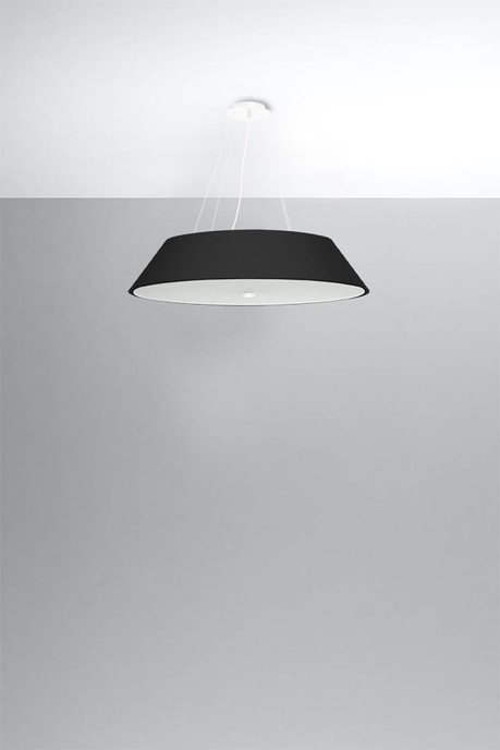Lustre VEGA 70 noir + 5x ampoule LED E27 3000K Warm 7.5W 620lm