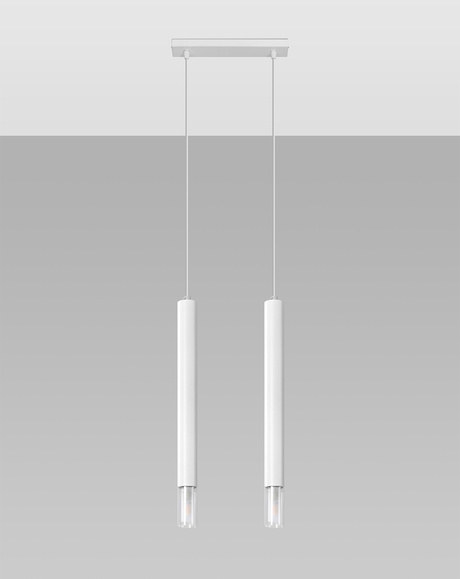 WEZYR 2 lampes suspendues blanches + 2x ampoules LED G9 4000K Cold 4,5W 530lm