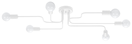 Lustre HECTOR 6 blanc + 6x ampoule LED E27 4000K Froid 7.5W 650lm