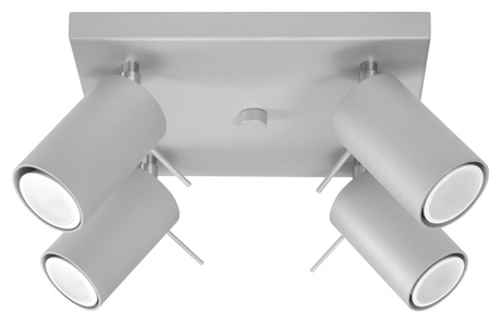 Plafond RING 4 Gris + 4x ampoule LED GU-10 3000K Warm 7W 620lm