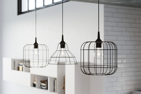 ANATA lampe suspendue noire + 1x ampoule LED E27 3000K Warm 7,5W 620lm