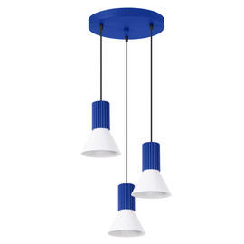 Lampe suspendue ESTRIA 3P blanc/ultramarine