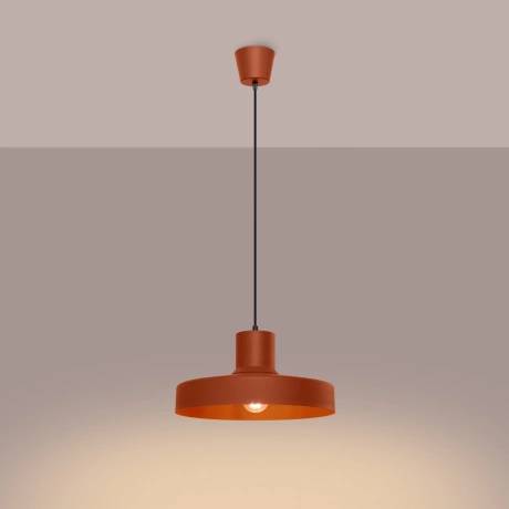 Lampe suspendue BILO rouge ocre