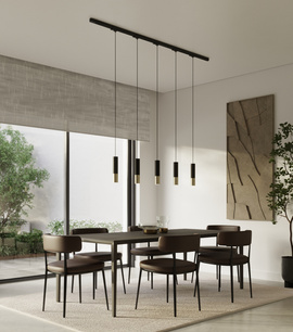 Lampe suspendue, 5 points, système de rail triphasé, LOOPEZ