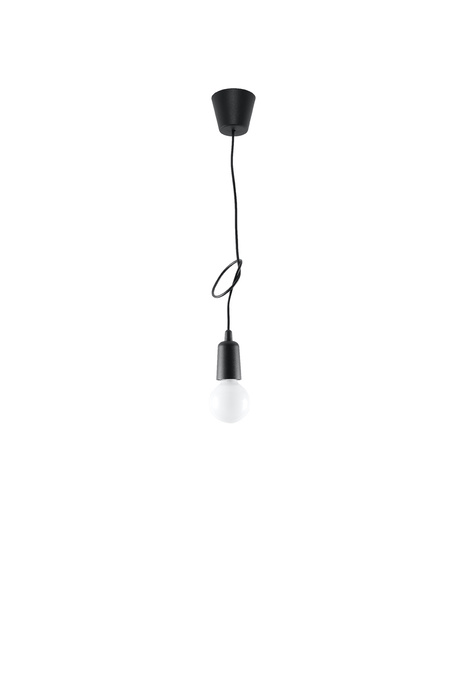 DIEGO 1 lampe suspendue noire + 1x ampoule LED E27 4000K Cold 7,5W 650lm