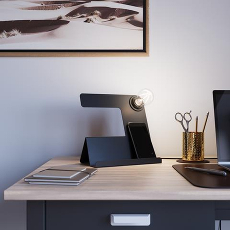 Lampe suspendue TULIP noire + 1x ampoule LED E27 3000K Warm 7,5W 620lm