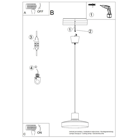 Lampe suspendue BILO biała