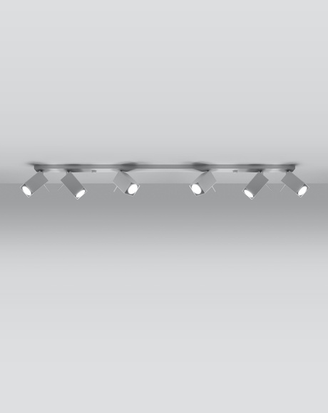 Plafond MERIDA 6L blanc + 6x ampoule LED GU-10 4000K Froid 7W 630lm