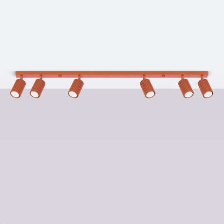 Plafonnier KARBON 6L rouge ocre