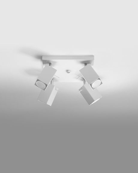 Plafond MERIDA 4 blanc + 4x ampoule LED GU-10 4000K Froid 7W 630lm